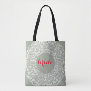 Bolsa Tote Mandala Lace Noiva de Casamento de Arte Nadada