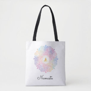 Bolsa Tote *~* Mandala Mulheres Meditação Energy Pastel Rainb