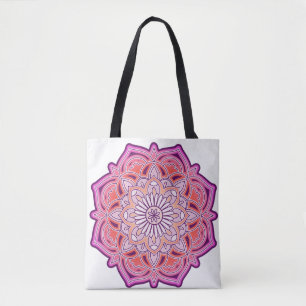 Bolsa Tote Mandala rosa-branca