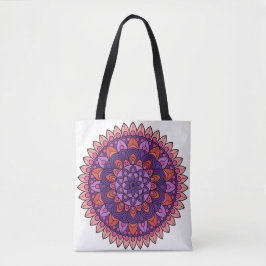 Bolsa Tote Mandala roxa e rosa