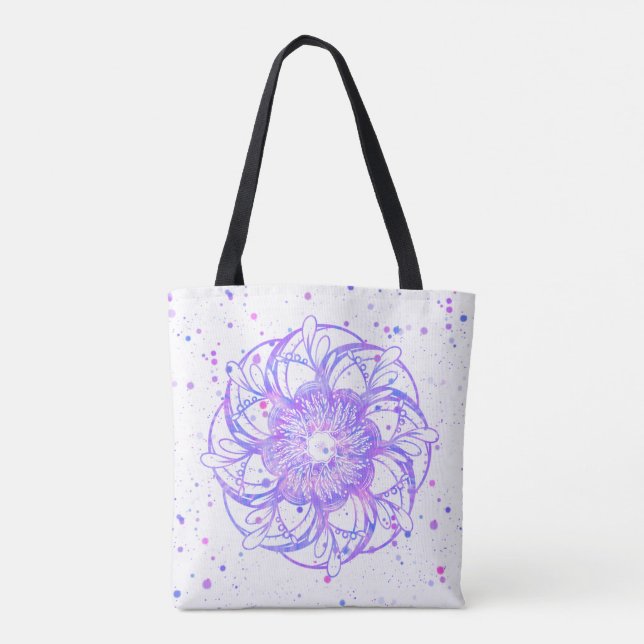 Bolsa Tote Mandala Roxo Espetado (Verso)