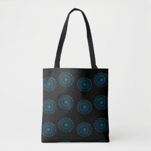 Bolsa Tote Mandala verde-azulada