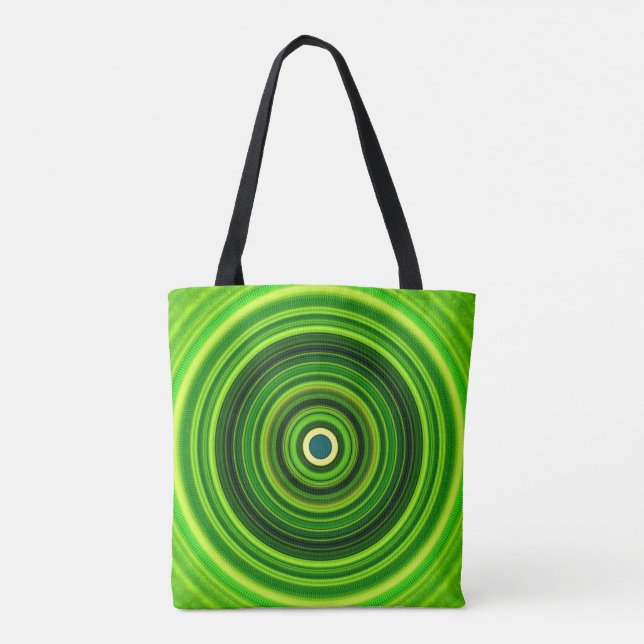 Bolsa Tote Mandala Verde Geomagnética (Verso)