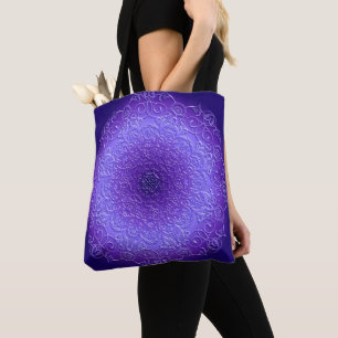 Bolsa Tote Mandala violeta do inclinação