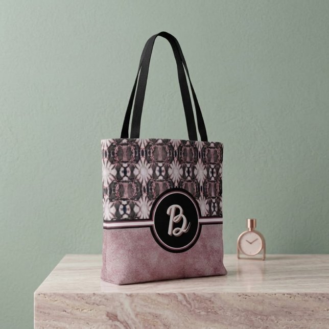 Bolsa Tote Mandalas Conectadas Rosa e Preto (Criador carregado)