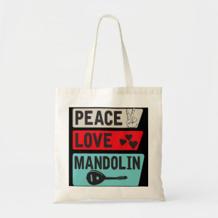 Bolsa Tote Mandolin Lover Peace Love Mandolin Bluegrass Music
