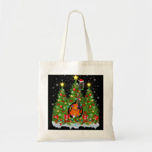 Bolsa Tote Mandolin Lover Xmas Luzes Papais noeis Mandolin Ch