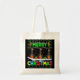 Bolsa Tote Mandolin Lover Xmas Mandolin Iluminação Santa Hat