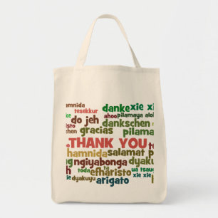 Bolsa Tote Maneiras múltiplas de dizer o obrigado você em