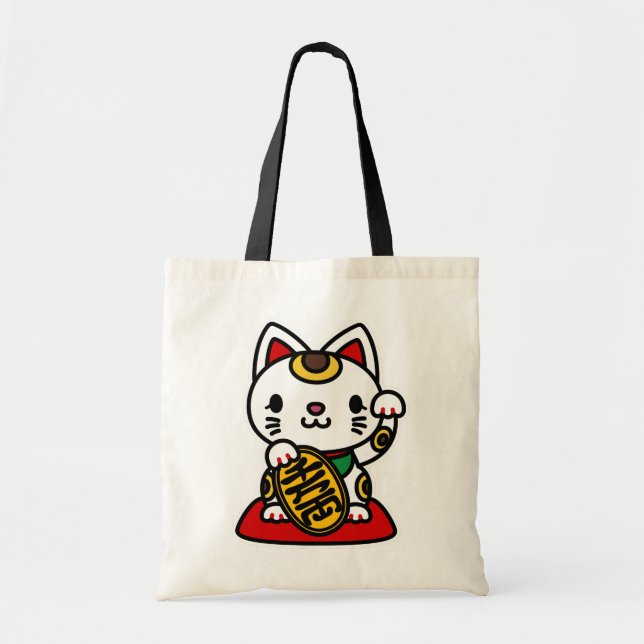 Bolsa Tote Maneki Neko (Gato Sortudo) (Frente)
