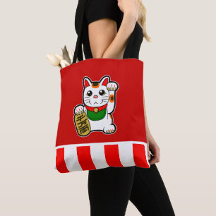Bolsa Tote Maneki Neko: Gato Sortudo Japonês