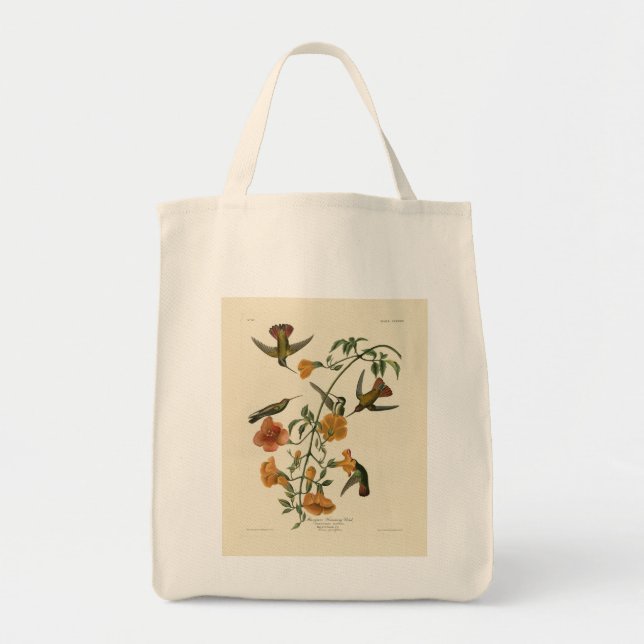Bolsa Tote Mango Hummingbird das Aves da América de Audubon (Frente)