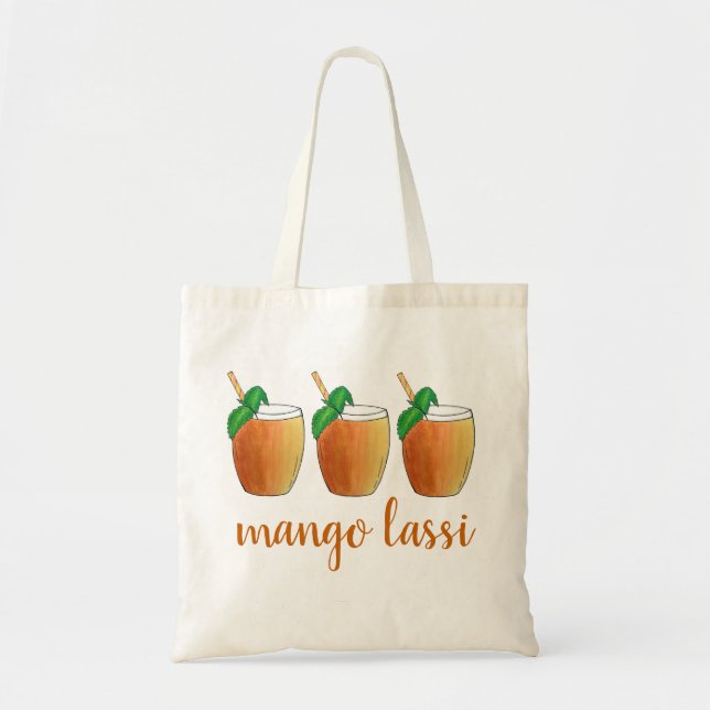 Bolsa Tote Mango Lassi Refrescando a Fruta de iogurte Indiana (Frente)