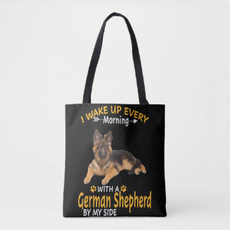 Bolsa Tote Manhã Com Um German shepherd Ao Meu Lado