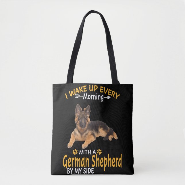 Bolsa Tote Manhã Com Um German shepherd Ao Meu Lado (Frente)