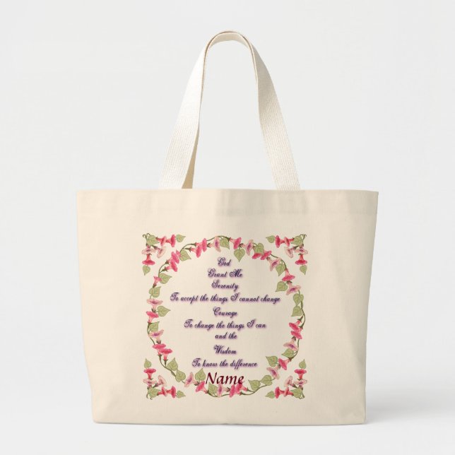 Bolsa Tote Manhã Serenity Prayer tod saco (Frente)