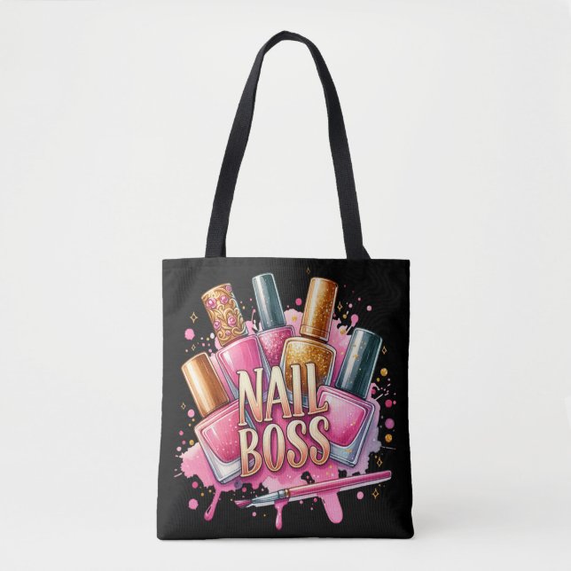 Bolsa Tote Manicura de esmalte de unhas manicurísta do chefe  (Frente)