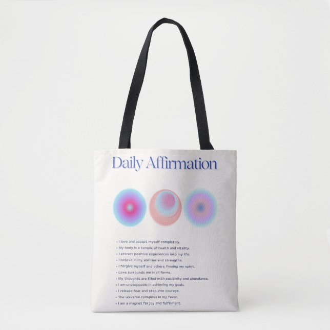 Bolsa Tote manifestação diária de afirmações (Frente)