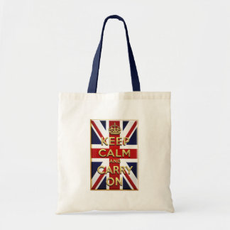 Bolsa Tote Mantenha a bandeira britânica calma