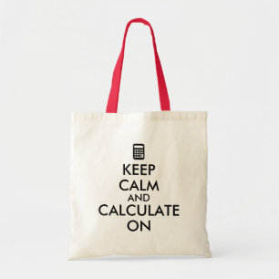 Bolsa Tote Mantenha a calma e calcule-a no costume da