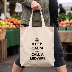 Bolsa Tote Mantenha a calma e chame uma parteira