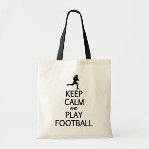Bolsa Tote Mantenha a calma e jogue o saco de futebol - escol