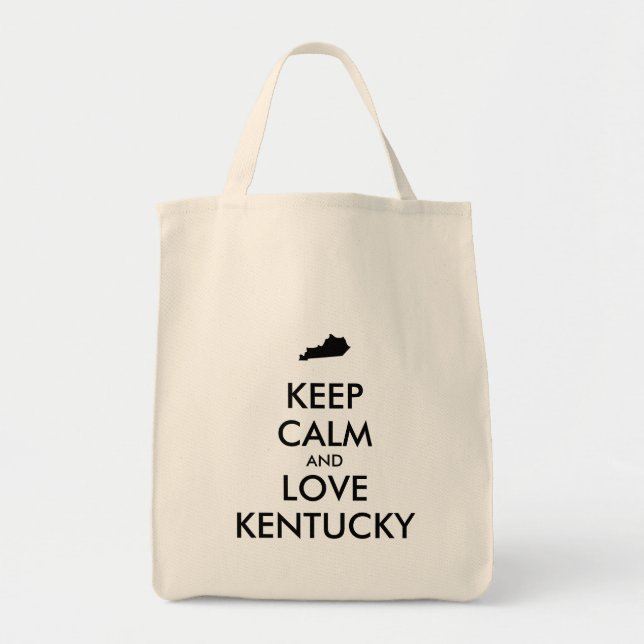 Bolsa Tote Mantenha a calma e o amor personalizáveis KENTUCKY (Frente)