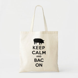 Bolsa Tote Mantenha a calma e o bacon