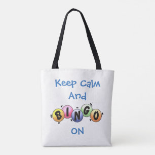 Bolsa Tote Mantenha a calma e o bingo ligados *Personalize-o*