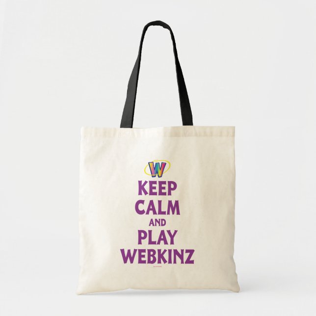 Bolsa Tote Mantenha a calma e o jogo Webkinz (Frente)