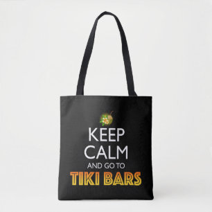 Bolsa Tote Mantenha a Calma e Vá para os Bares Tiki