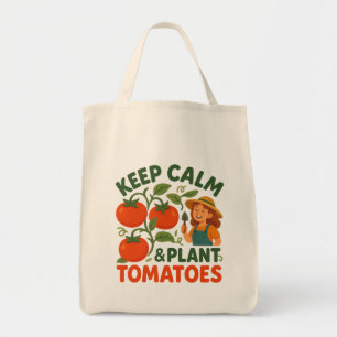Bolsa Tote Mantenha a Calma & Plante Tomates