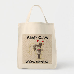 Bolsa Tote Mantenha a calma que nós somos saco Wedding casad