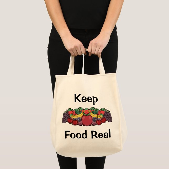Bolsa Tote Mantenha a Comida Real (Frente (produto))