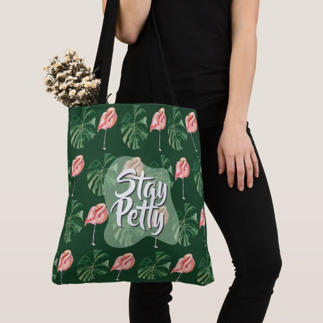 Bolsa Tote Mantenha a Folha de Flamingo Monstera Tropical Per (Close Up)