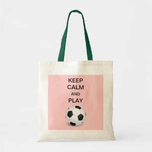 Bolsa Tote Mantenha a sacola do futebol da calma e do jogo