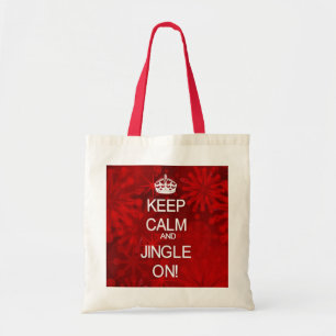 Bolsa Tote Mantenha Calm o saco de prenda vermelho de Natal