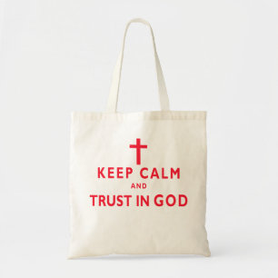 Bolsa Tote Mantenha calma e confiança em Deus Sacos de Tote C