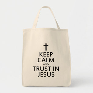 Bolsa Tote Mantenha calma e confie em Jesus