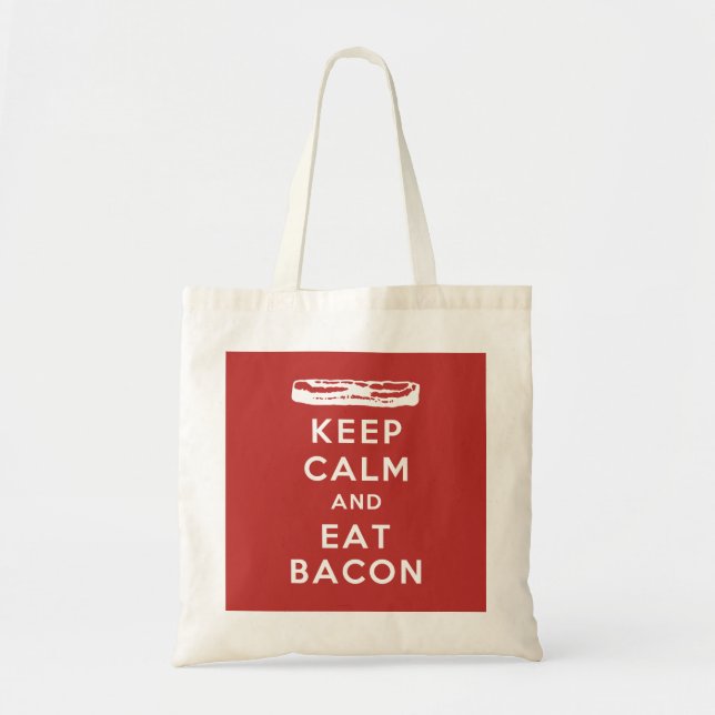 Bolsa Tote Mantenha calmo e coma o bacon (Frente)