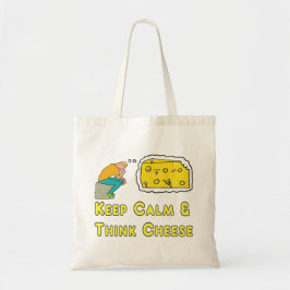 Bolsa Tote Mantenha Calmo Queijo