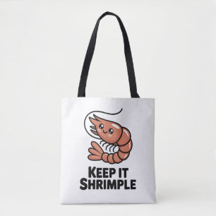 Bolsa Tote Mantenha-o Camarãozinho Kawaii Camarão