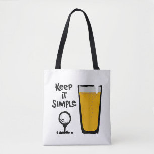Bolsa Tote Mantenha-O Simples E Engraçada Cerveja De Golfe