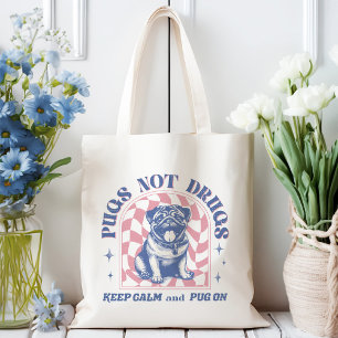 Bolsa Tote Mantenha-se calmo e coloque-se sobre retro-pula se