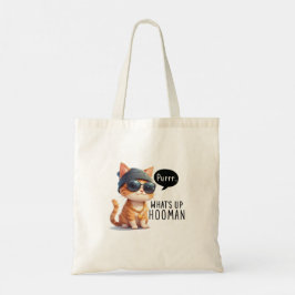 Bolsa Tote Mantenha-se humilde Tema de Gato Toalha Casual