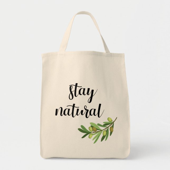 Bolsa Tote Mantenha-se natural Grocery Beach Tote Bag (Frente)