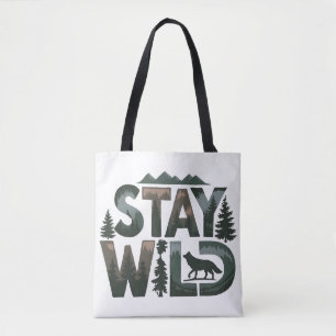 Bolsa Tote Mantenha-se selvagem - Design inspirado na naturez