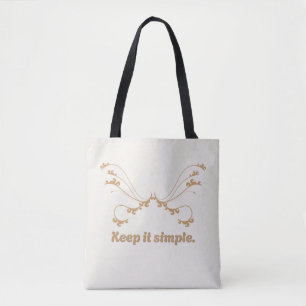 Bolsa Tote 'Mantenha Simples' Minimalista Elegante