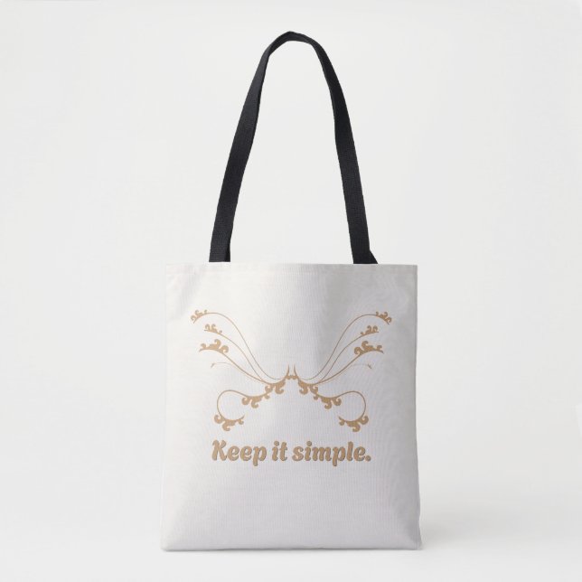 Bolsa Tote 'Mantenha Simples' Minimalista Elegante (Frente)