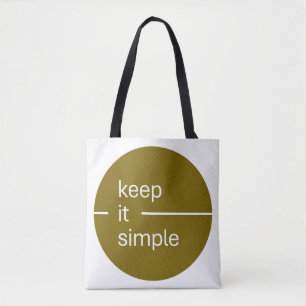 Bolsa Tote 'Mantenha Simples' Moderno Minimalista Geométrico